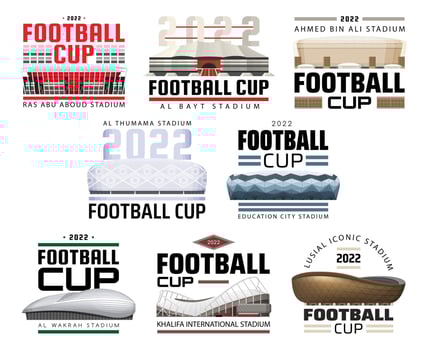 Soccer or football championship cup isolated icons vector