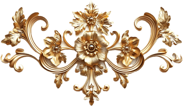 Ornate Gold Leaf Decorative Flourish. png