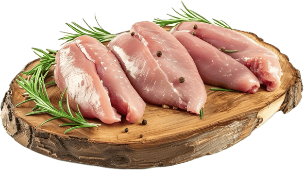 Raw Chicken Breasts with Fresh Rosemary. png