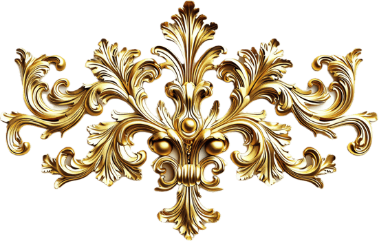 Ornate Gold Leaf Decorative Flourish. png