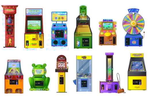Game machines of arcade and casino slot vector