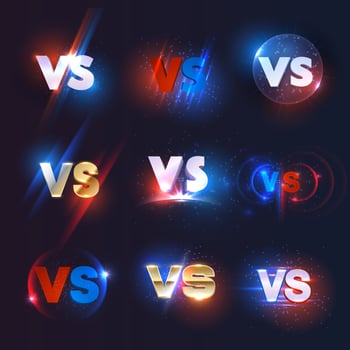 Versus or VS icons of sport game competition vector