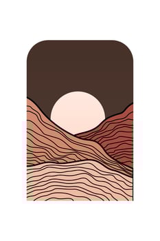 Abstract landscape Boho Art Background vector