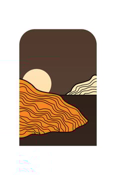 Abstract landscape Boho Art Background vector