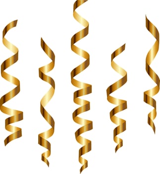 realistic gold decor spiral serpantine vector