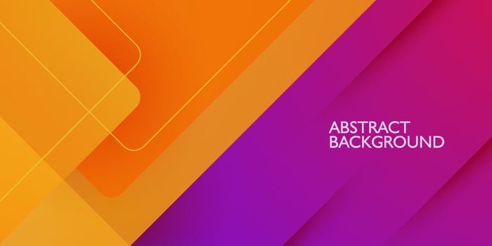 Abstract geometric futuristic background with colorful bright orange and purple gradient background design. Overlap triangle pattern. Eps10 vector