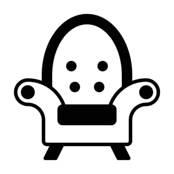 armchair icon or logo illustration outline black color style vector