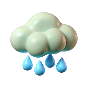 Clouds with Rain Drop 3d png