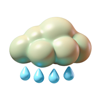 Clouds with Rain Drop 3d Icon png