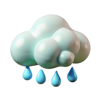 Clouds with Rain Drop 3d Render png
