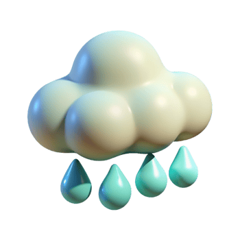 Clouds with Rain Drop 3d Graphic png