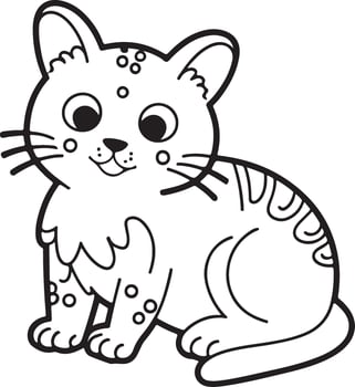 Cat coloring book page illustration colouring book vector