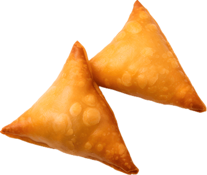 samosa near ketchup in a transparent background png