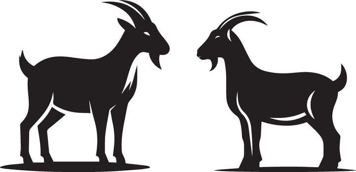 Goat silhouette icon symbol logo black design illustration. Goat logo images illustration design. vector