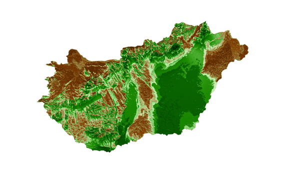 Hungary Topographic Map 3d realistic map Color 3d illustration png