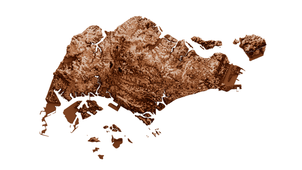 Map of Singapore in old style, brown graphics in a retro style Vintage Style. High detailed 3d illustration png