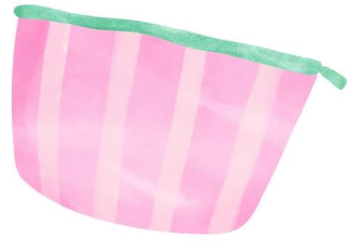 Retro preppy pouch bag watercolor png