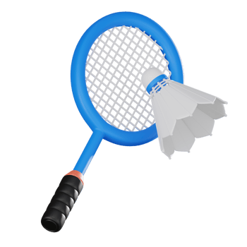 Badminton Racket and Shuttlecock for Sports Competitions. 3D Render png
