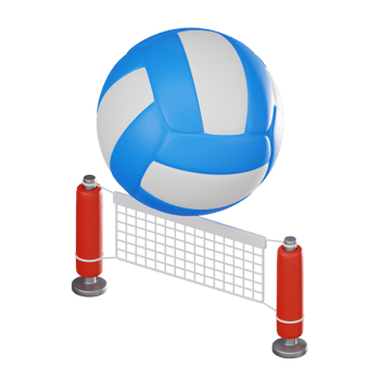 Vibrant Volleyball for Athletic and Recreational Designs. 3D Render png