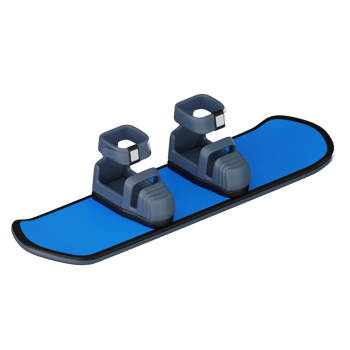 Snowboard with Strap-In Bindings for Winter Sports Enthusiasts. 3D Render png