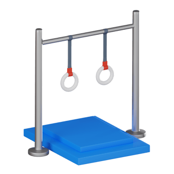 Gymnastic Rings for Sport and Exercise. 3D Render png