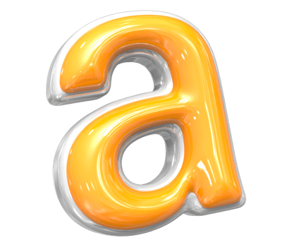 3D Render Of Font a With White And Yellow Color png