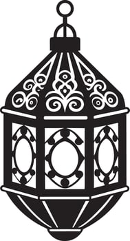 lantern illustration black and white vector