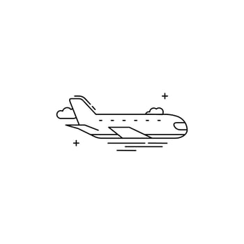Aeroplane, Air Travel, Commercial Flight, Aviation Icons, Airplane Journey, Flight Icons, Airline Travel, Passenger Plane, Flight Route, Aircraft Illustration Icon Design vector
