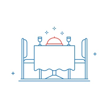 Restaurant Dining Table, Restaurant, Dinner, Dining Table, Cuisine, Food Service, Eating Out, Meal Time, Dining Experience Icon Design vector