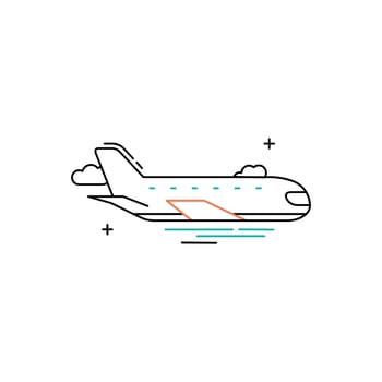 Aeroplane, Air Travel, Commercial Flight, Aviation Icons, Airplane Journey, Flight Icons, Airline Travel, Passenger Plane, Flight Route, Aircraft Illustration Icon Design vector
