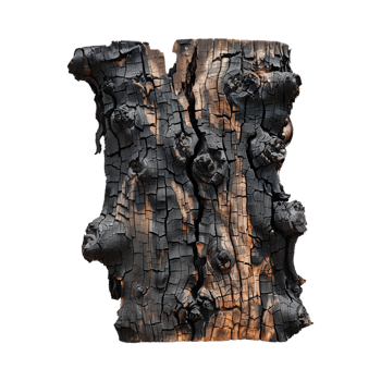 Black Wood Piece of Stump on Transparent Background png