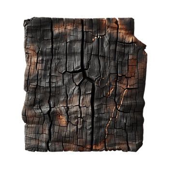 Black Wood Piece of Stump on Transparent Background png