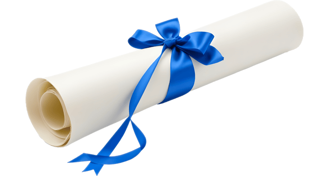 Diploma scroll with ribbon png