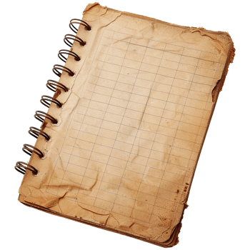 Old notepad isolated on transparent background png