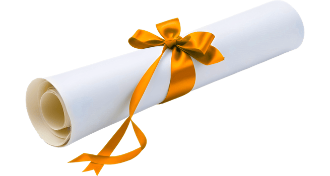 Diploma scroll with ribbon png
