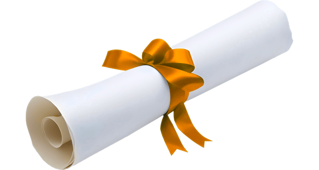Diploma scroll with ribbon png
