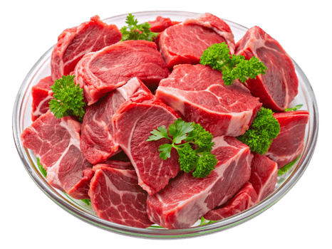 Fresh Beef Cuts with Parsley Garnish png