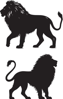 Lion silhouettes illustration vector