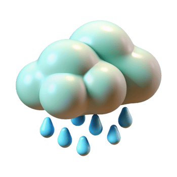 Clouds with Rain Drop 3d Illustration png