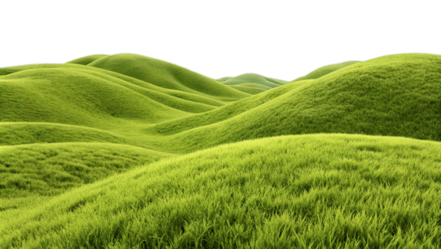 Lush Green Hillside Covered With Rolling, Vibrant Grass png