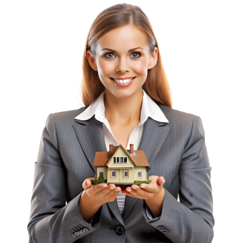 Real Estate Agent Holding a Miniature Palace House png