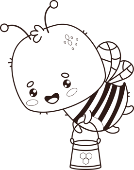 Cute flying bee png