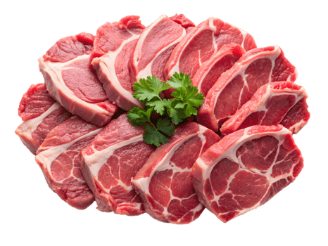 Slices of Fresh Raw Meat Garnished With Parsley png