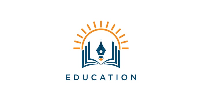 Creative education logo design with modern concept , premium vector
