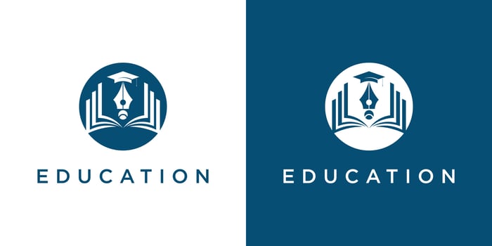 Creative education logo design with modern concept , premium vector