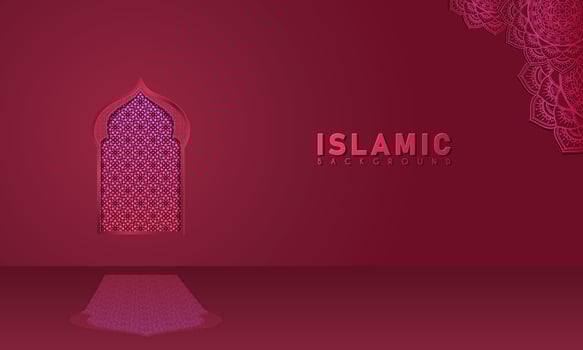 The background of classical Islamic decorations for the celebration of Islamic holidays vector