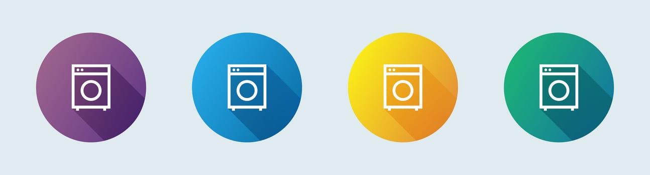 Laundry line icon in flat design style. Clothes Washer signs illustration. vector