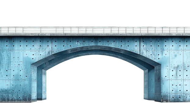 concrete bridge isolated on transparent background ,flyover bridge , png