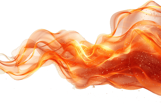 horizontal wavy red flame isolated on transparent background , png