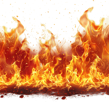 red fire ,red flame isolated on transparent background , png